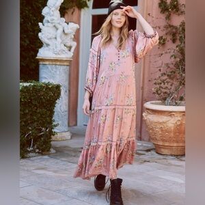 THE GREAT The Sachet Dress Cherry Blossom Floral